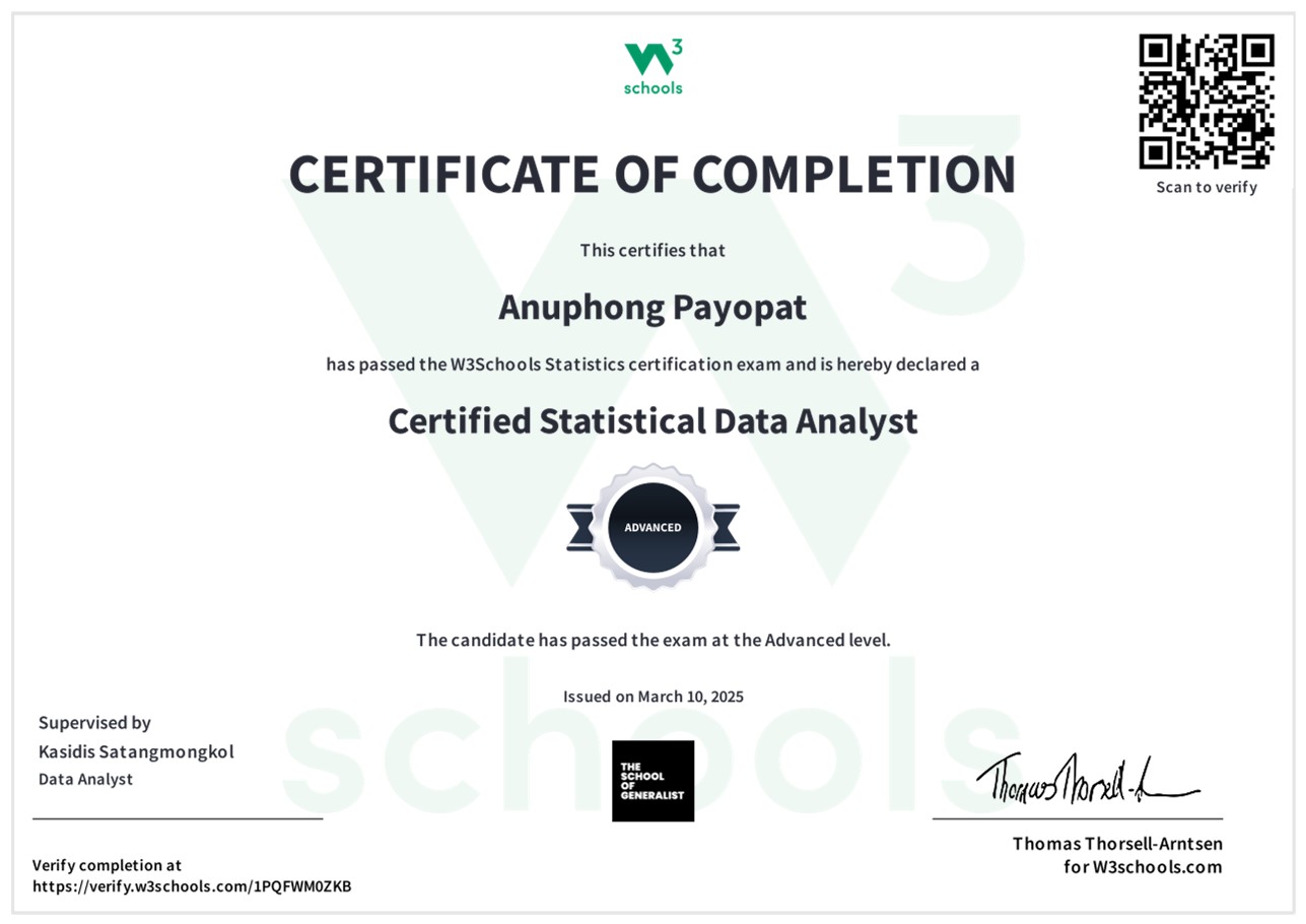 Statistics Certification